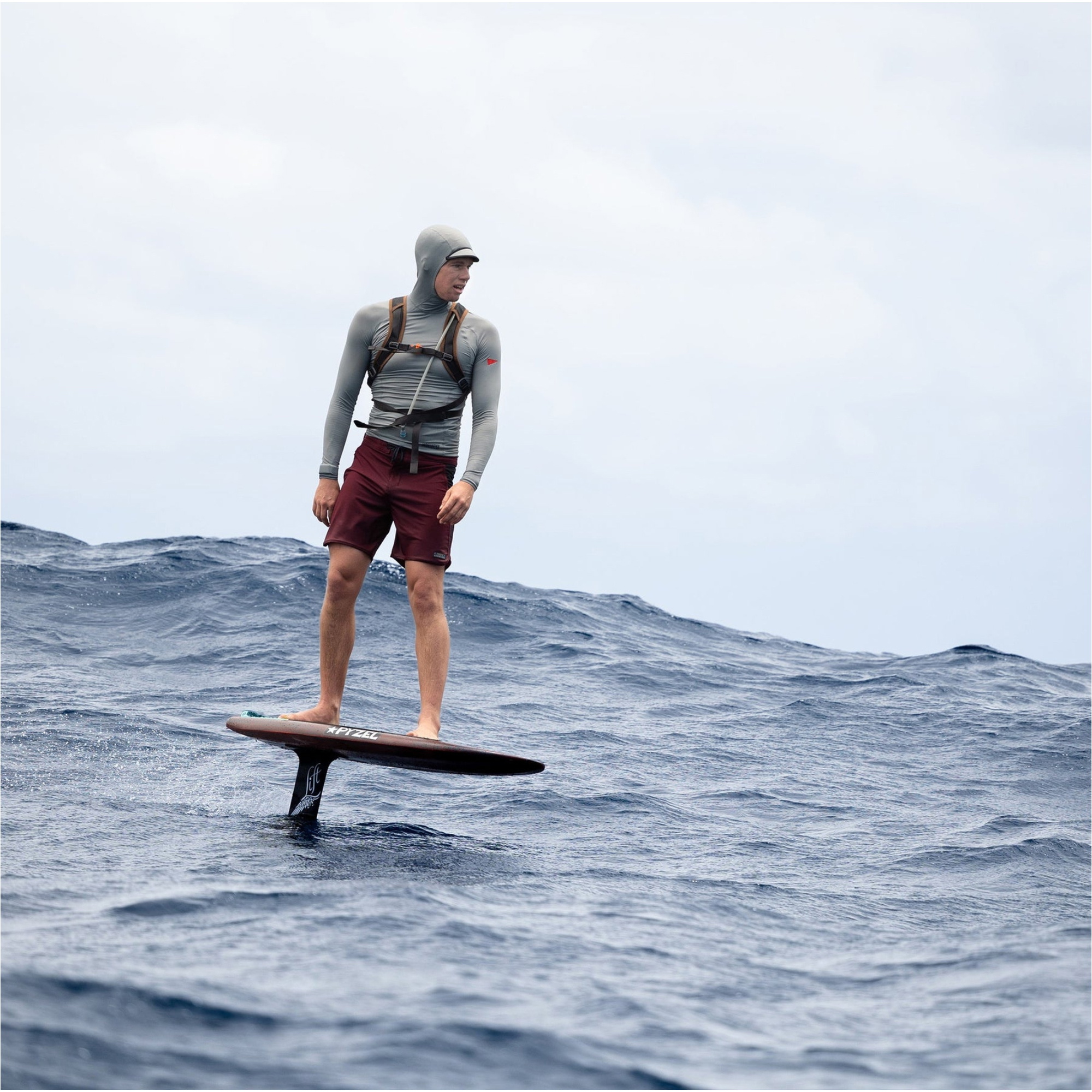 2026 Florence Marine X Männer Langarm-Lycra-Weste Mit Kapuze FMSS00030 - Silver